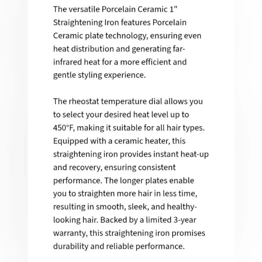 New BaBylissPRO Porcelain Ceramic Flat Iron 1